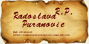Radoslava Puranović vizit kartica